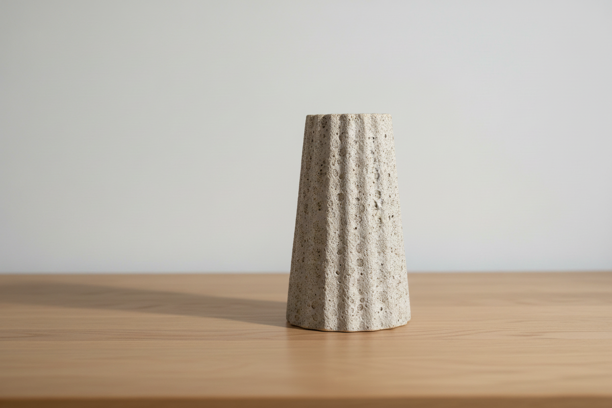 Tekstureret vase minimalistisk setting
